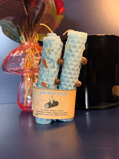 Yule Hand-Rolled Beeswax Spell Candles
