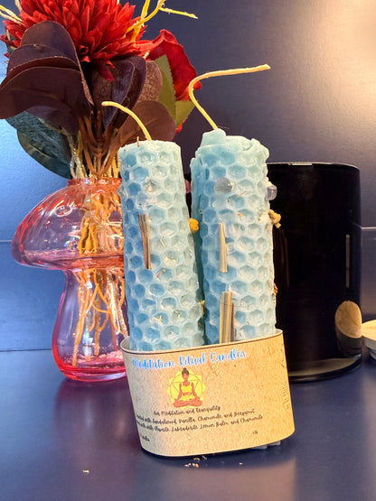 Meditation Hand-Rolled Beeswax Spell Candles