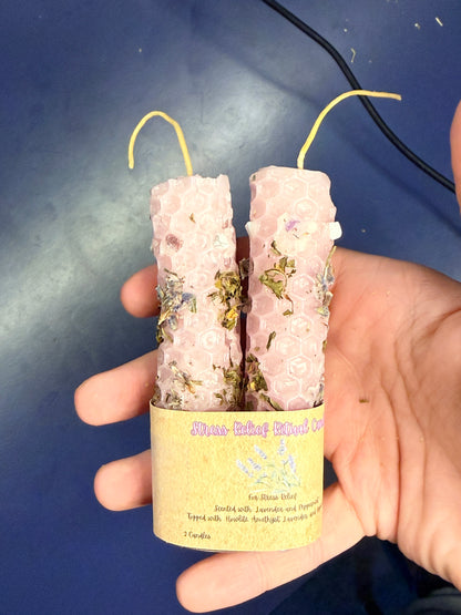 Stress Relief Hand-Rolled Beeswax Spell Candles