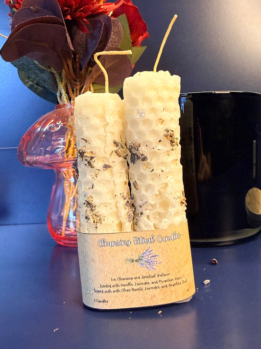 Cleansing Hand-Rolled Beeswax Spell Candles