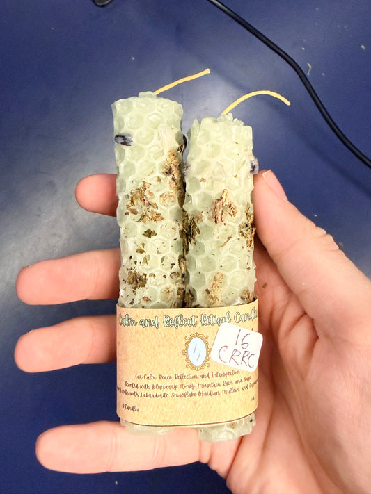Calm and Reflect Hand-Rolled Beeswax Spell Candles