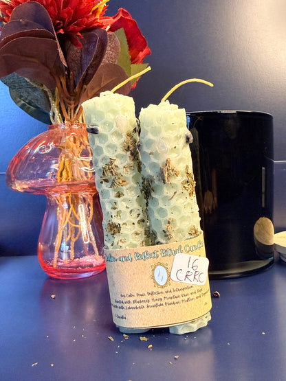 Calm and Reflect Hand-Rolled Beeswax Spell Candles