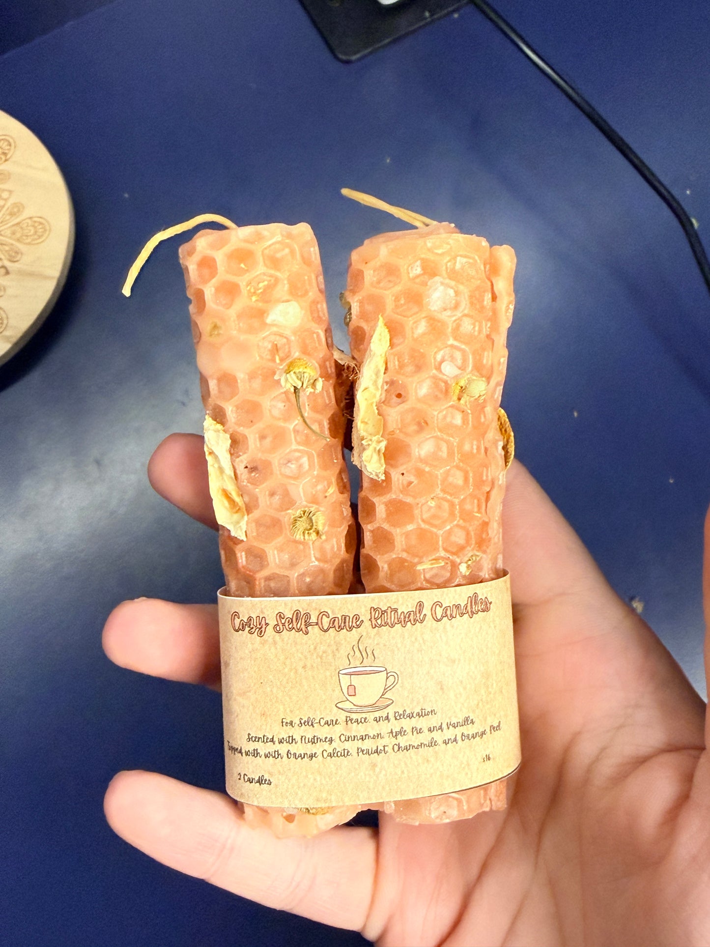 Cozy Self-Care Hand-Rolled Beeswax Spell Candles