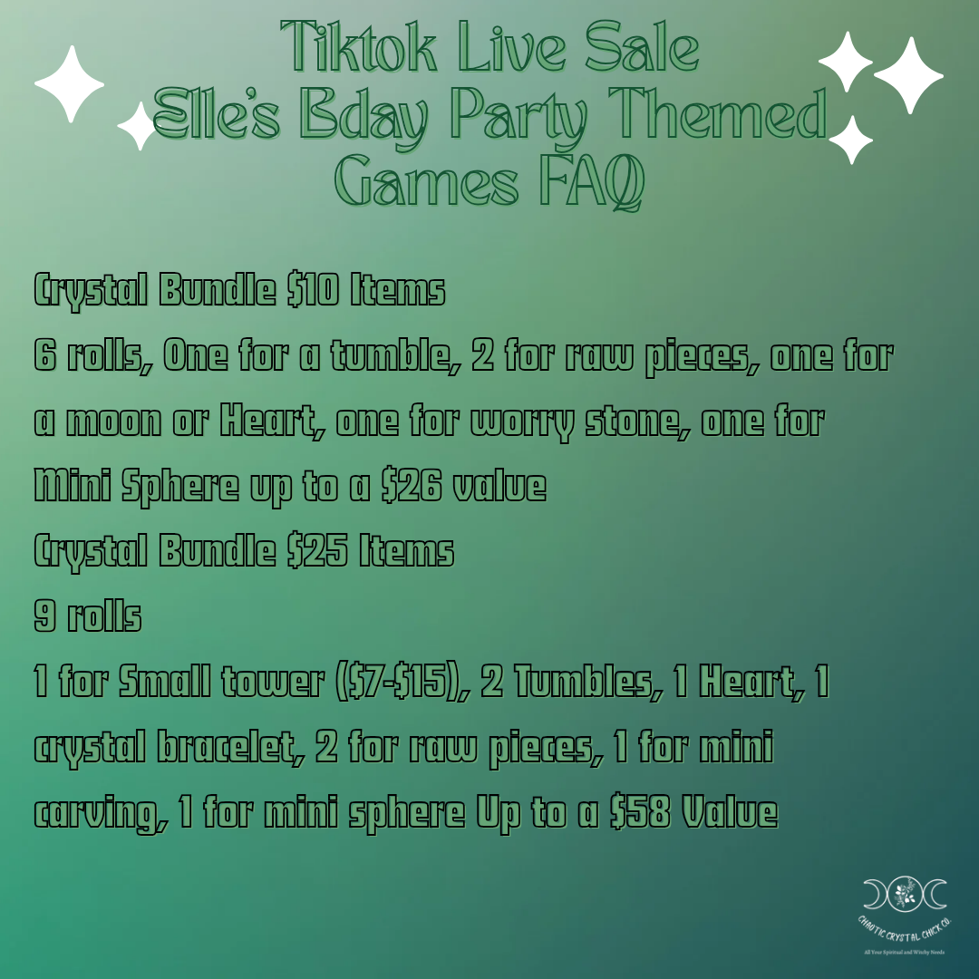 Roll for Crystal Bundle 8/24 Tiktok Live Sale Game