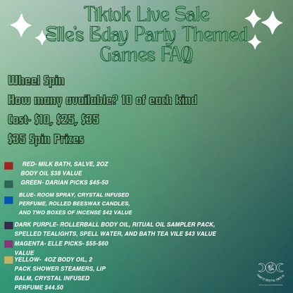 Wheel Spin 9/27 Tiktok Live Sale Game