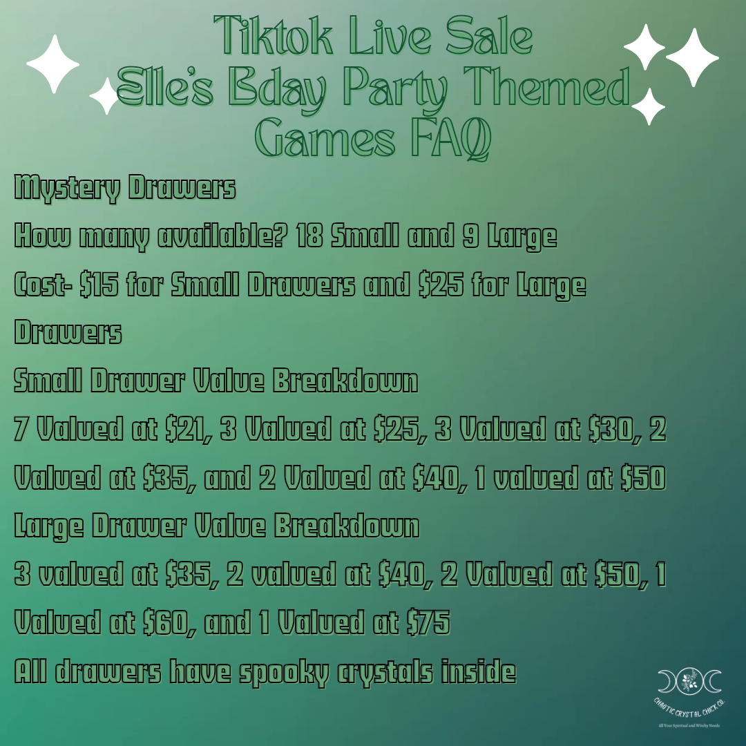 Mystery Drawer 8/24 Tiktok Live Sale Game