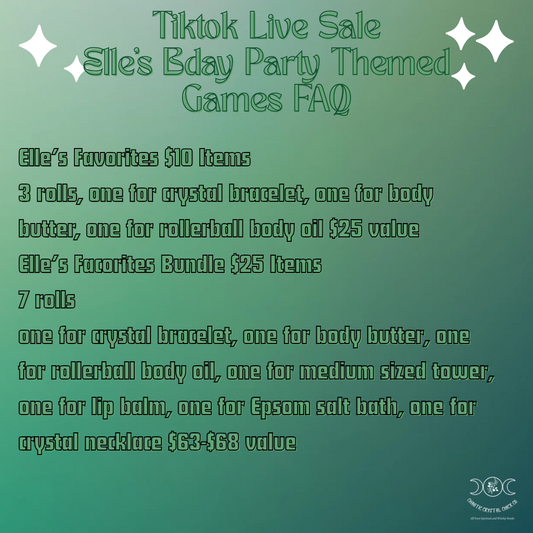 Roll for Elle's Favorites Bundle 9/27 Tiktok Live Sale Game