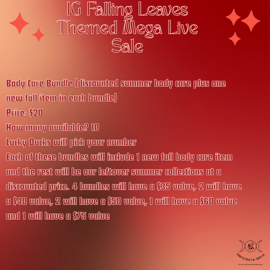 Body Care Bundle Discounted Products 9/27 Instagram Live Sale Game