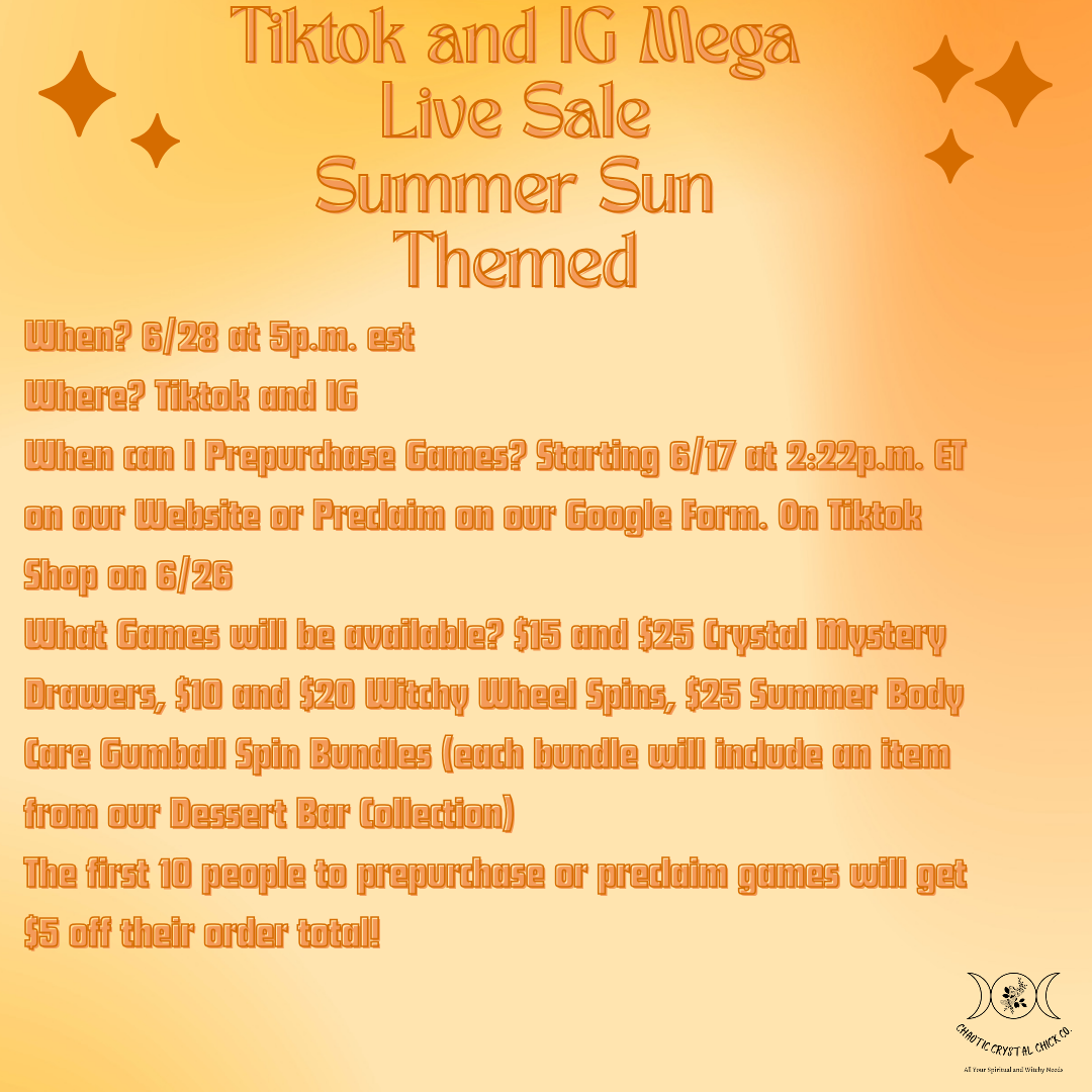 Witchy Wheel Spins 6/28 Tiktok and Instagram Live Sale Game