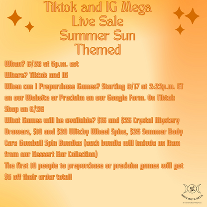Witchy Wheel Spins 6/28 Tiktok and Instagram Live Sale Game