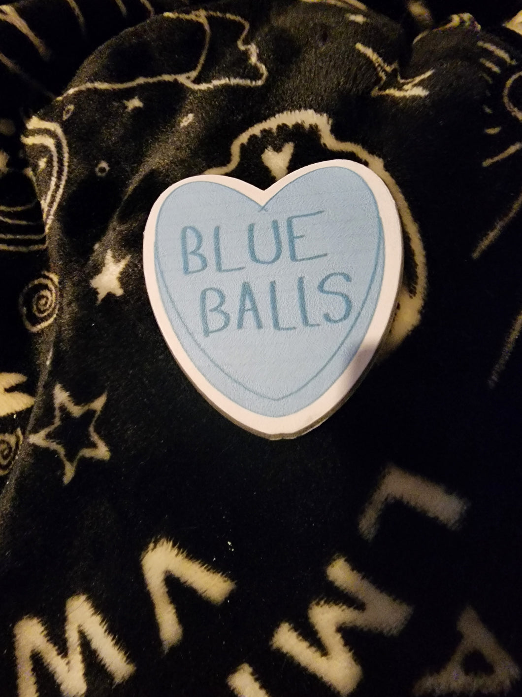 Blue Balls Candy Heart Sticker