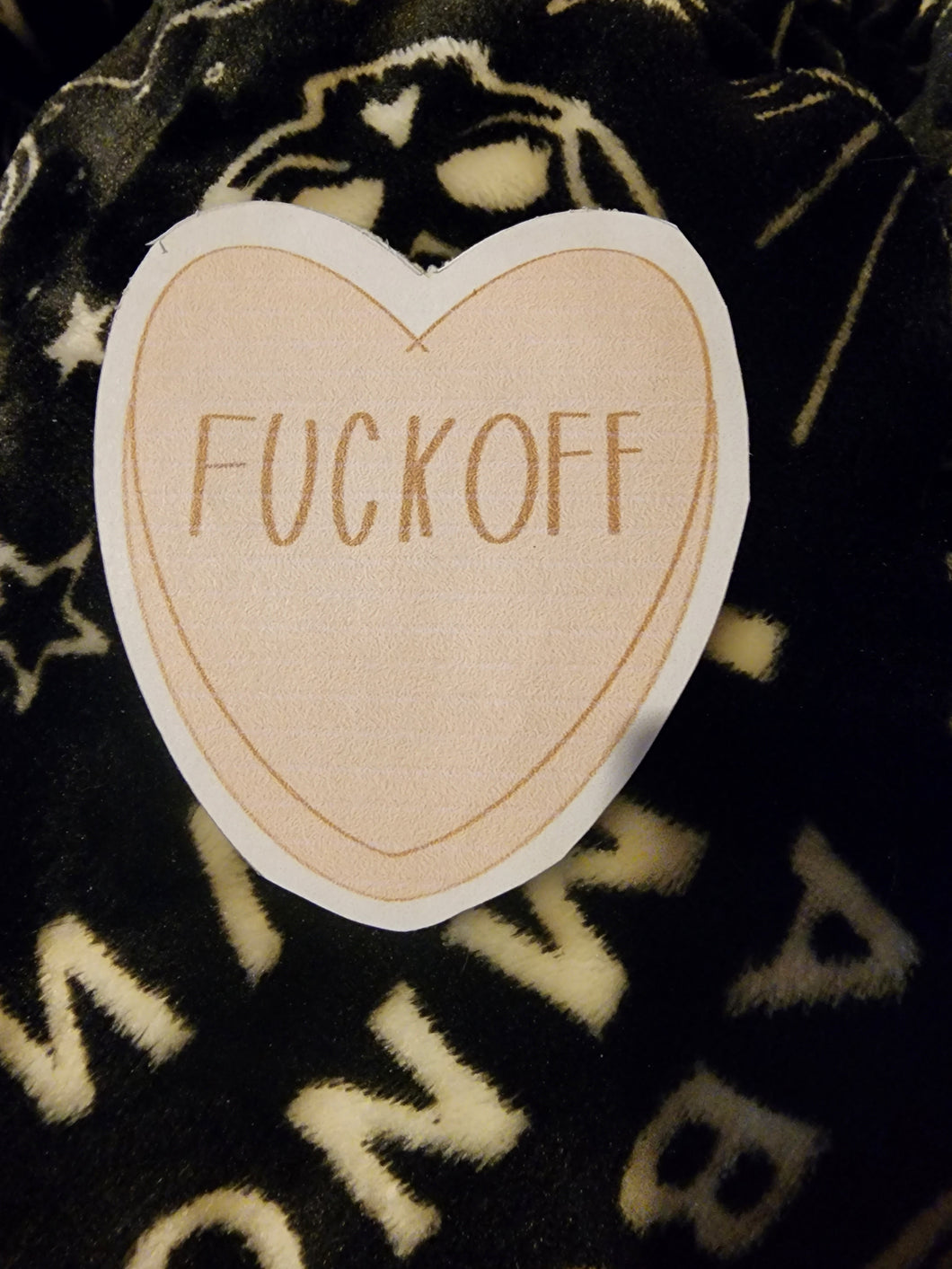 Fuck Off Candy Heart Sticker