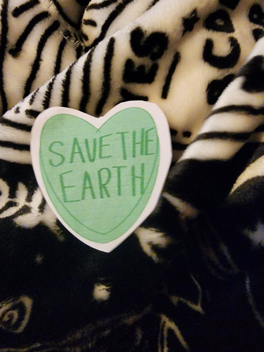 Save the Earth Candy Heart Sticker