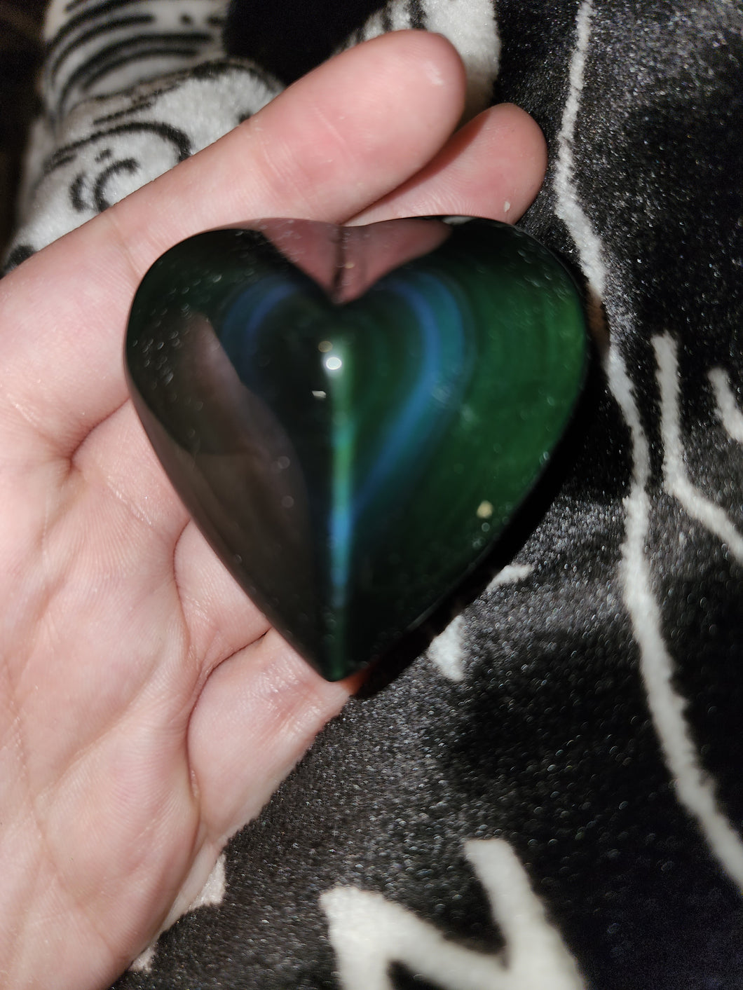 Obsidian Hearts with Rainbow Sheen